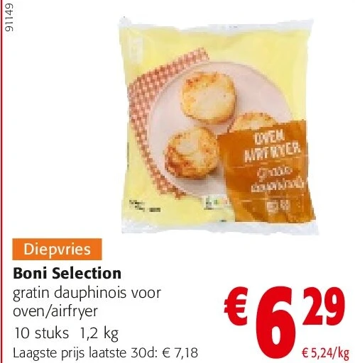 Boni Selection gratin dauphinois voor oven/airfryer 10 stuks 1,2 kg