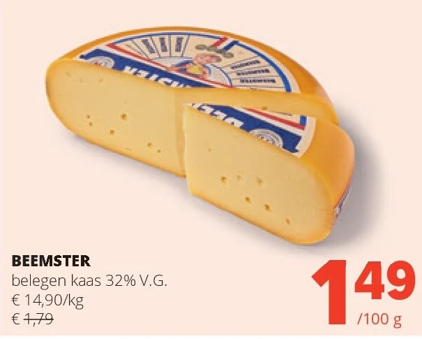 BEEMSTER belegen kaas 32% V.G.