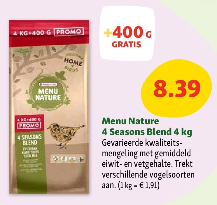 Menu Nature 4 Seasons Blend 4 kg