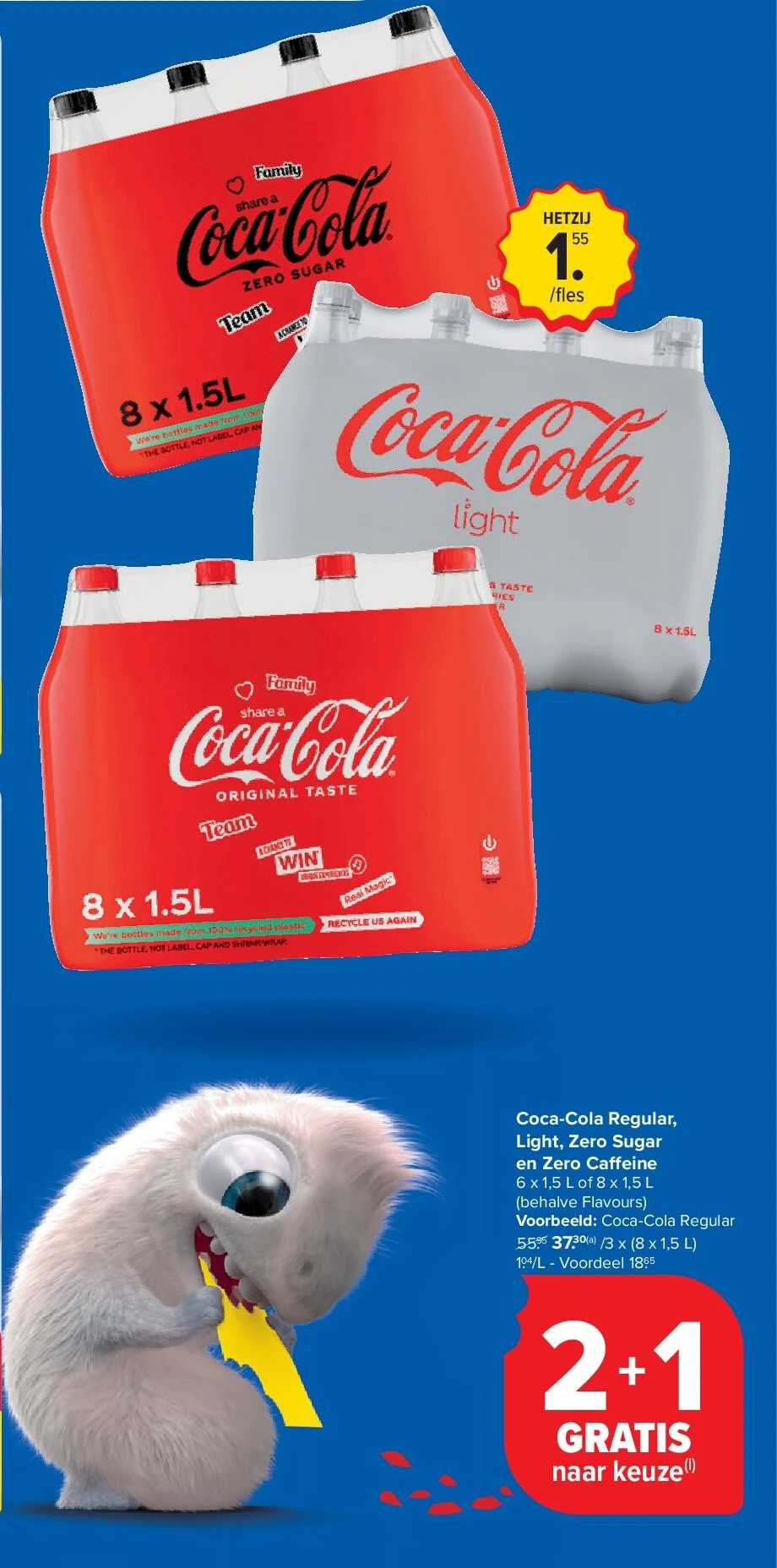 Coca-Cola Regular, Light, Zero Sugar en Zero Ca eine