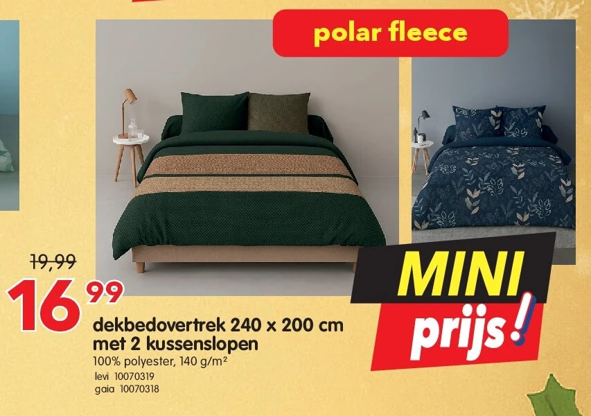 dekbedovertrek 240 x 200 cm met 2 kussenslopen