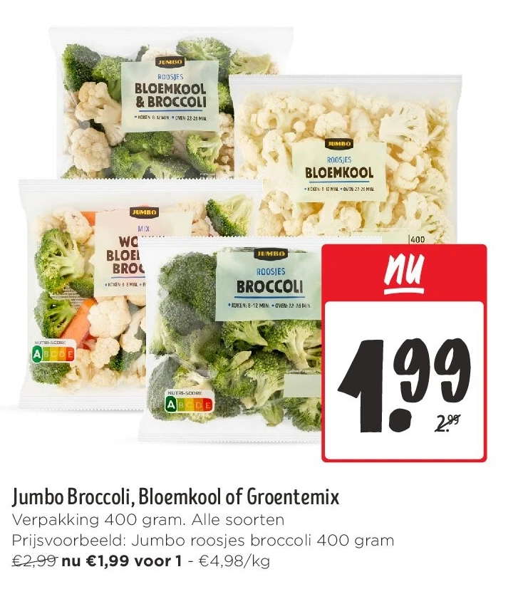 Jumbo Broccoli, Bloemkool of Groentemix