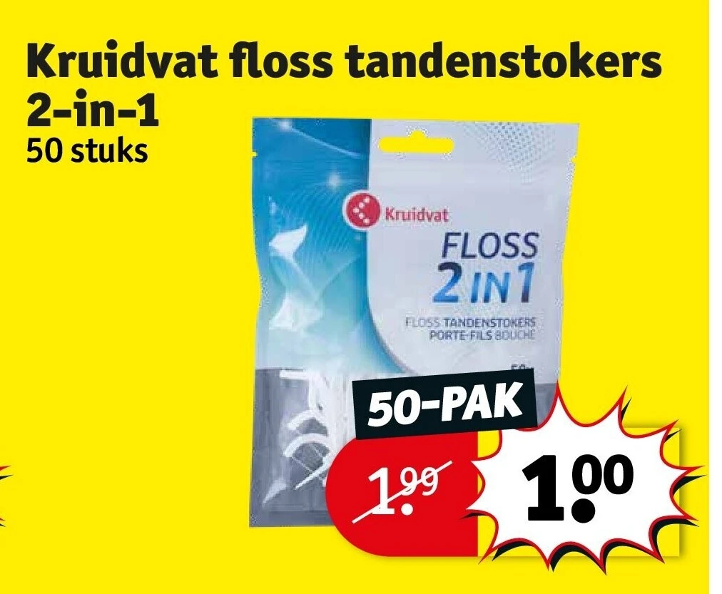 Kruidvat floss tandenstokers 2-in-1
