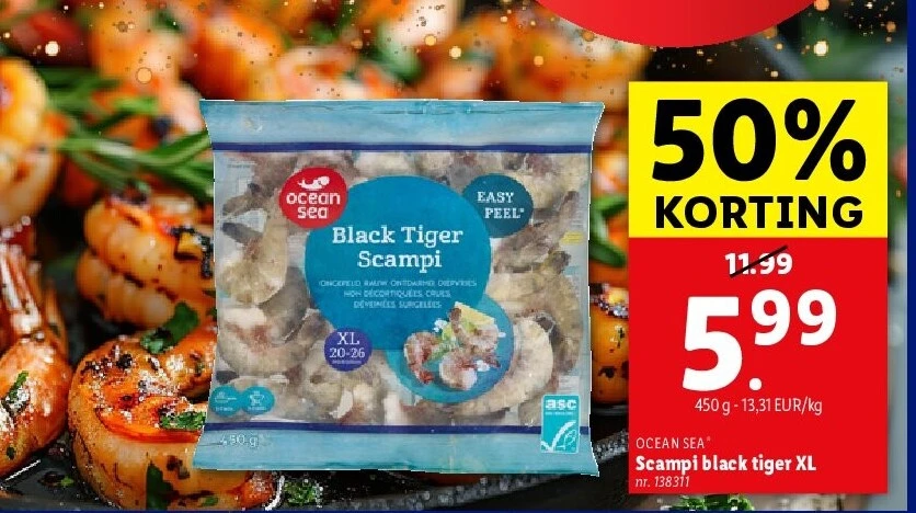 Scampi black tiger XL