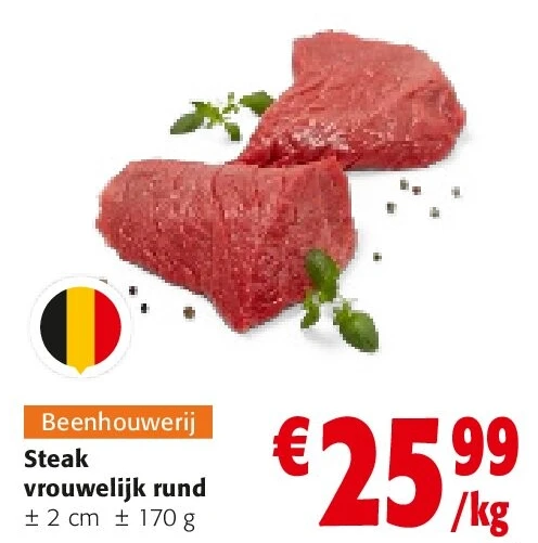 Steak vrouwelijk rund