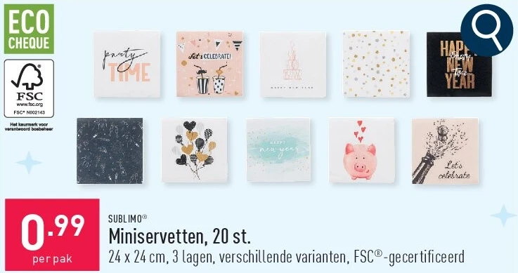 Miniservetten, 20 st.