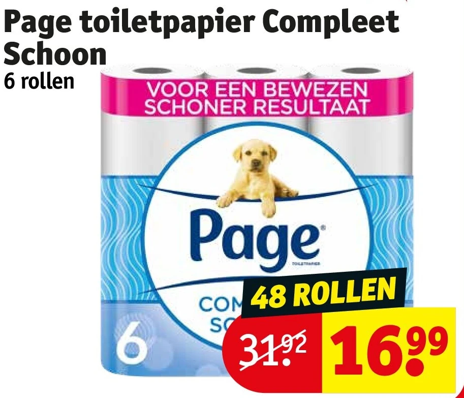 Page toiletpapier Compleet Schoon
