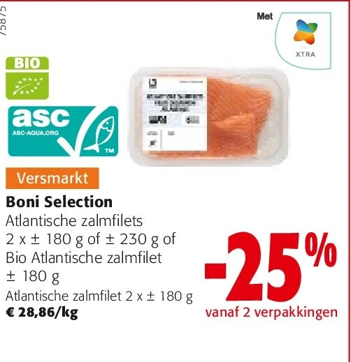 Atlantische zalmfilet 2 x ± 180 g