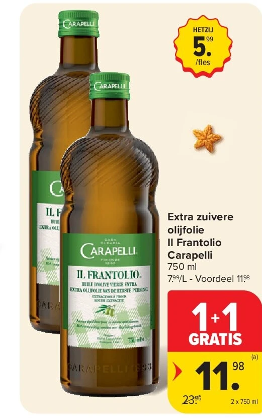 Extra zuivere olijfolie Il Frantolio Carapelli