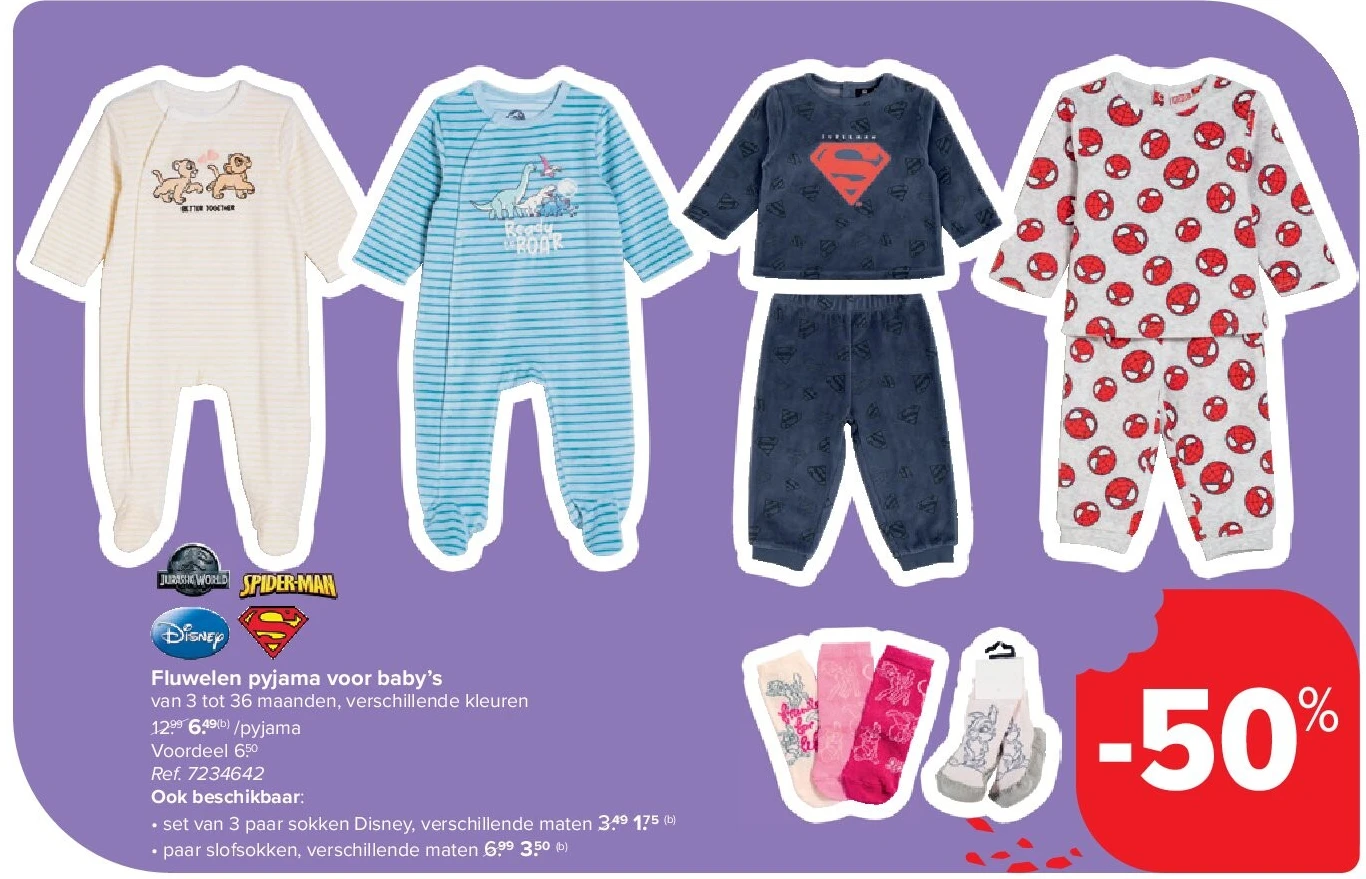 Fluwelen pyjama voor baby’s