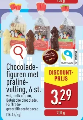 Chocoladefiguren met praliné- vulling, 6 st.
