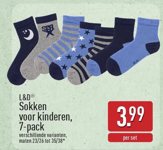 Sokken voor kinderen, 7-pack