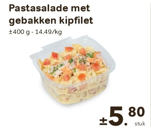 Pastasalade met gebakken kipfilet