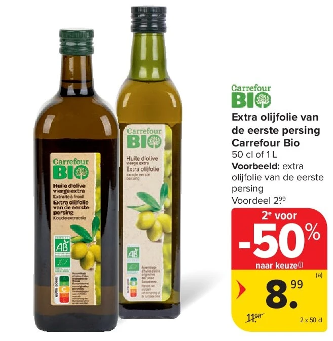 Extra olijfolie van de eerste persing Carrefour Bio