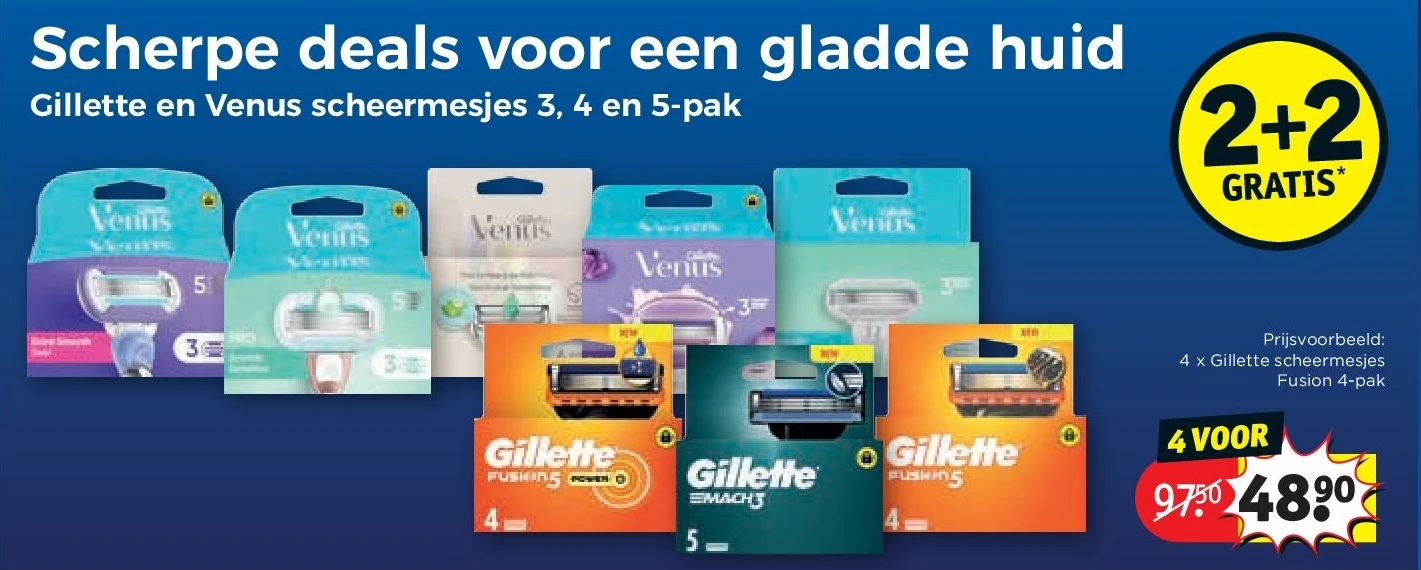 4 x Gillette scheermesjes Fusion 4-pak