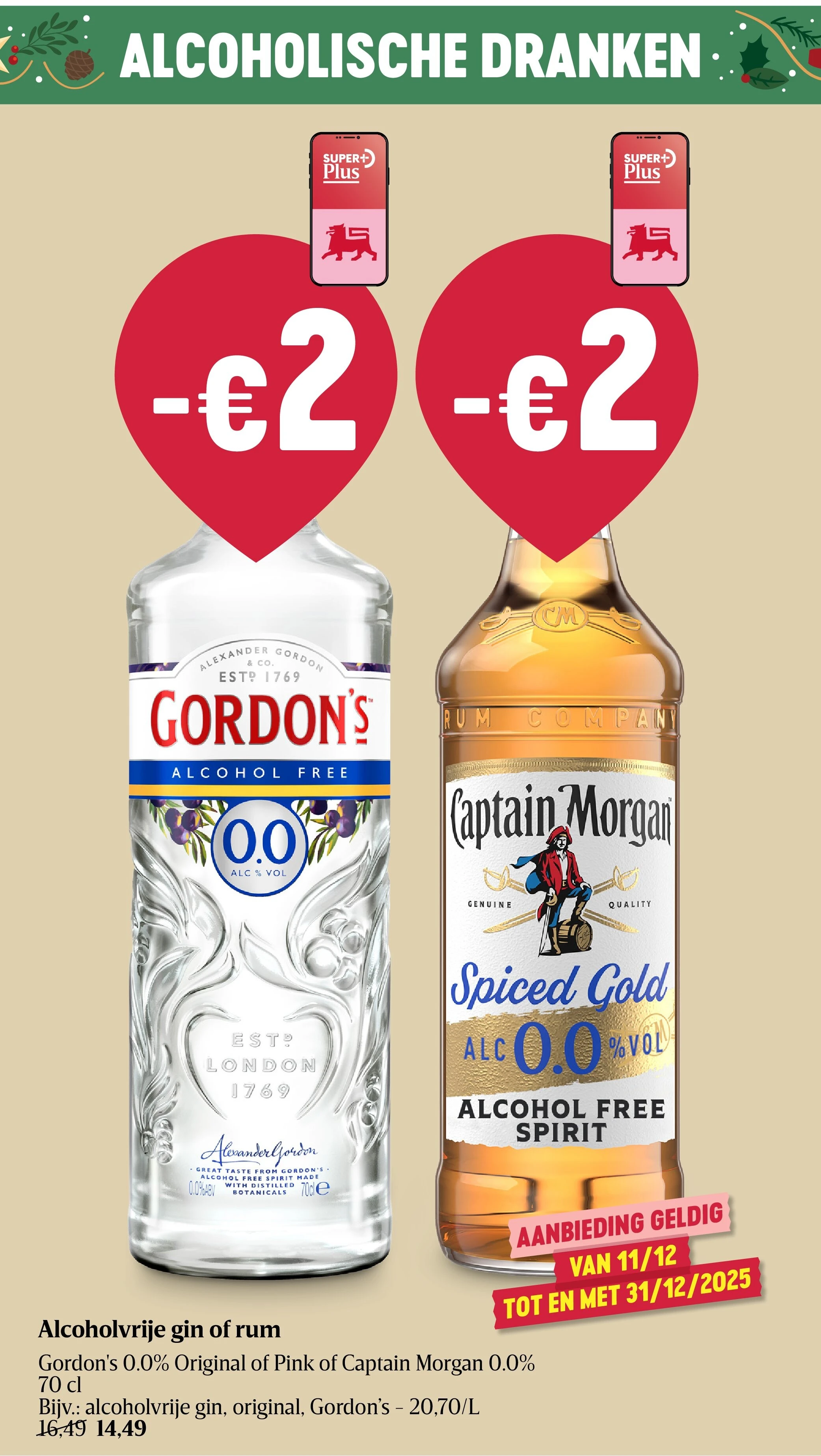 Alcoholvrije gin of rum