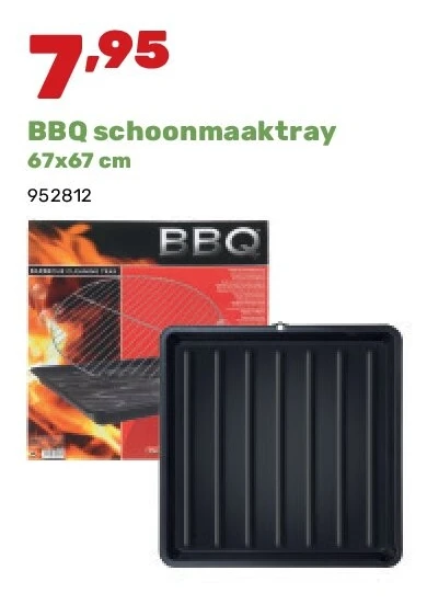 BBQ schoonmaaktray 67x67 cm