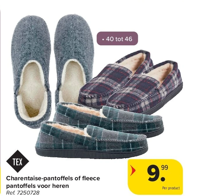 Charentaise-pantoffels of fl eece pantoffels voor heren