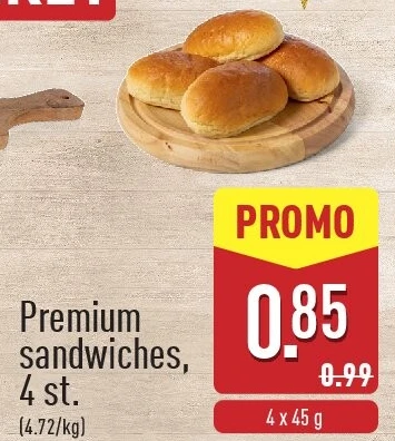 Premium sandwiches, 4st.