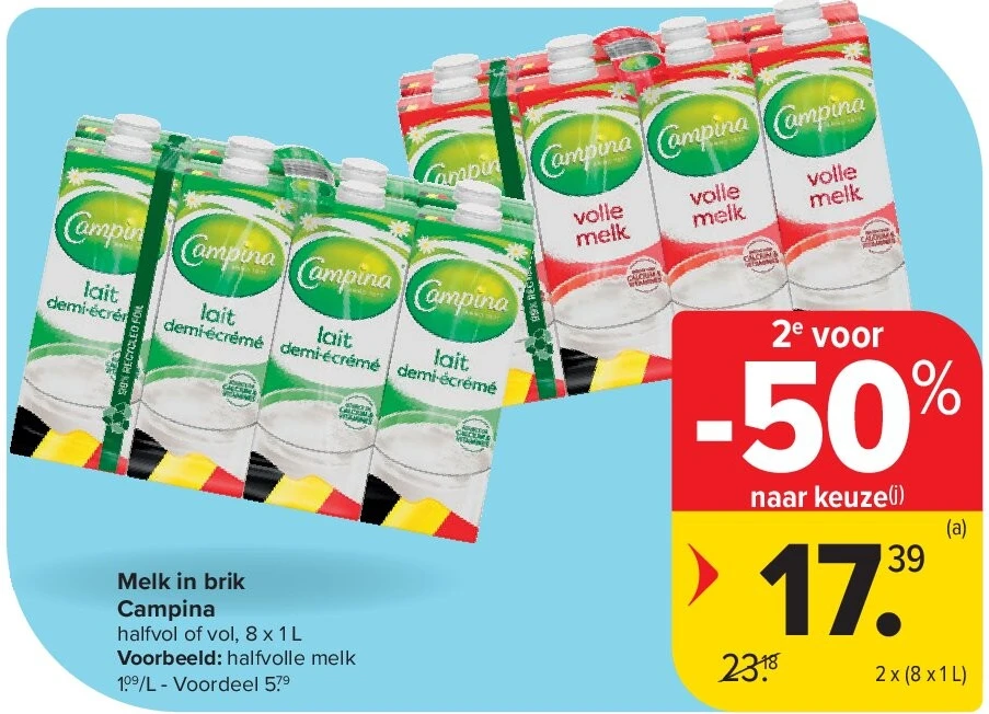 Melk in brik Campina