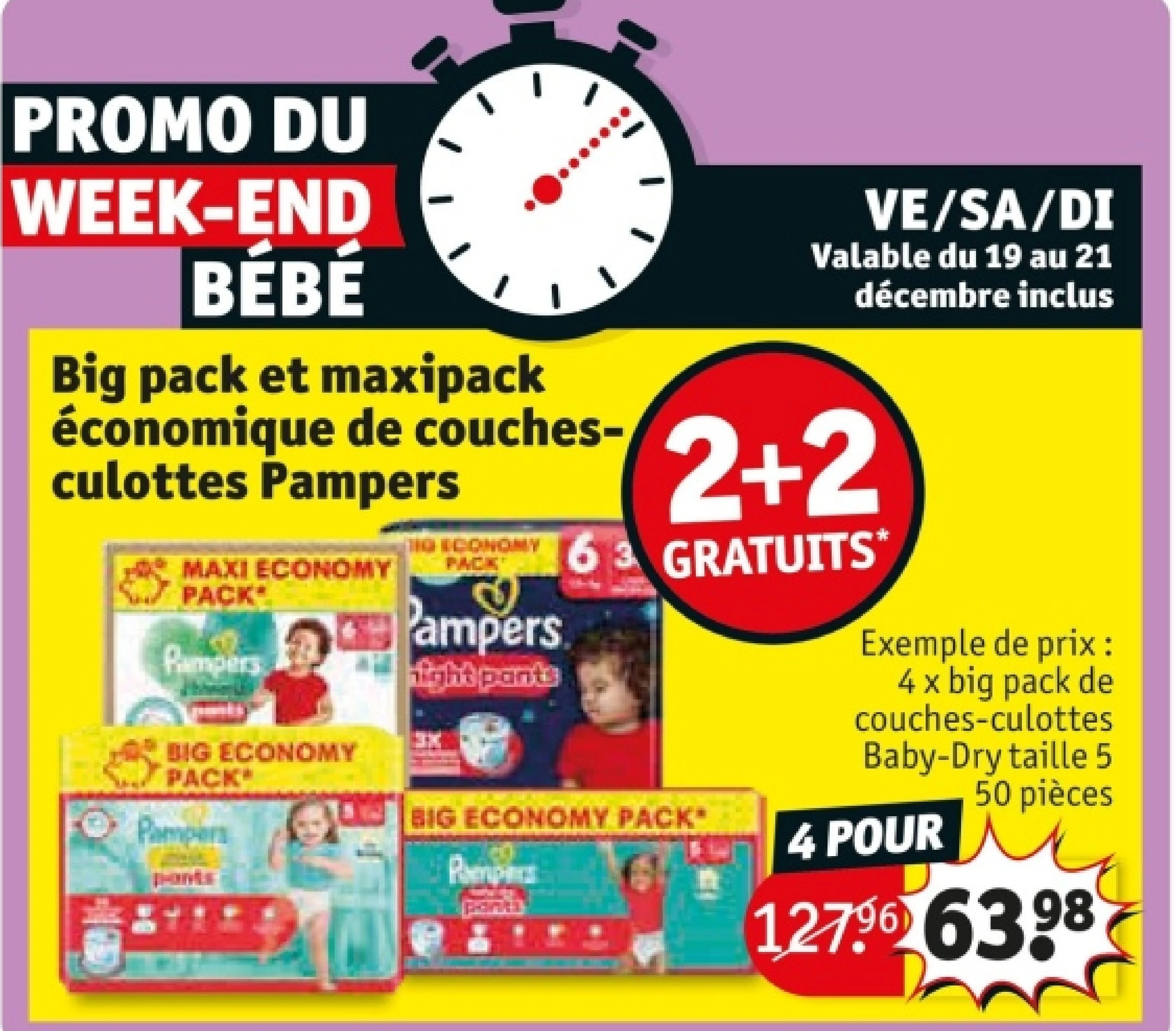 Big pack et maxipack économique de couchesculottes Pampers 4 POUR