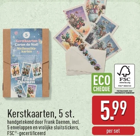 Kerstkaarten, 5st.