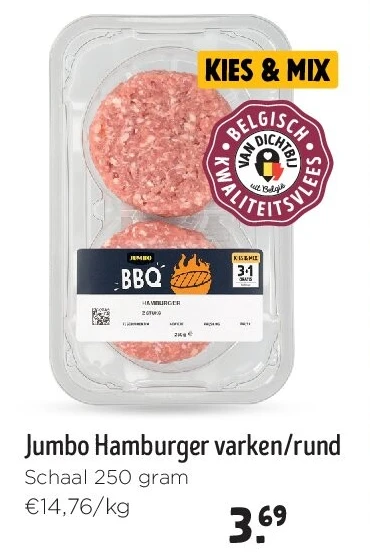 Jumbo Hamburger varken/rund