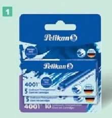 Set van 10 blauwe inktpatronen