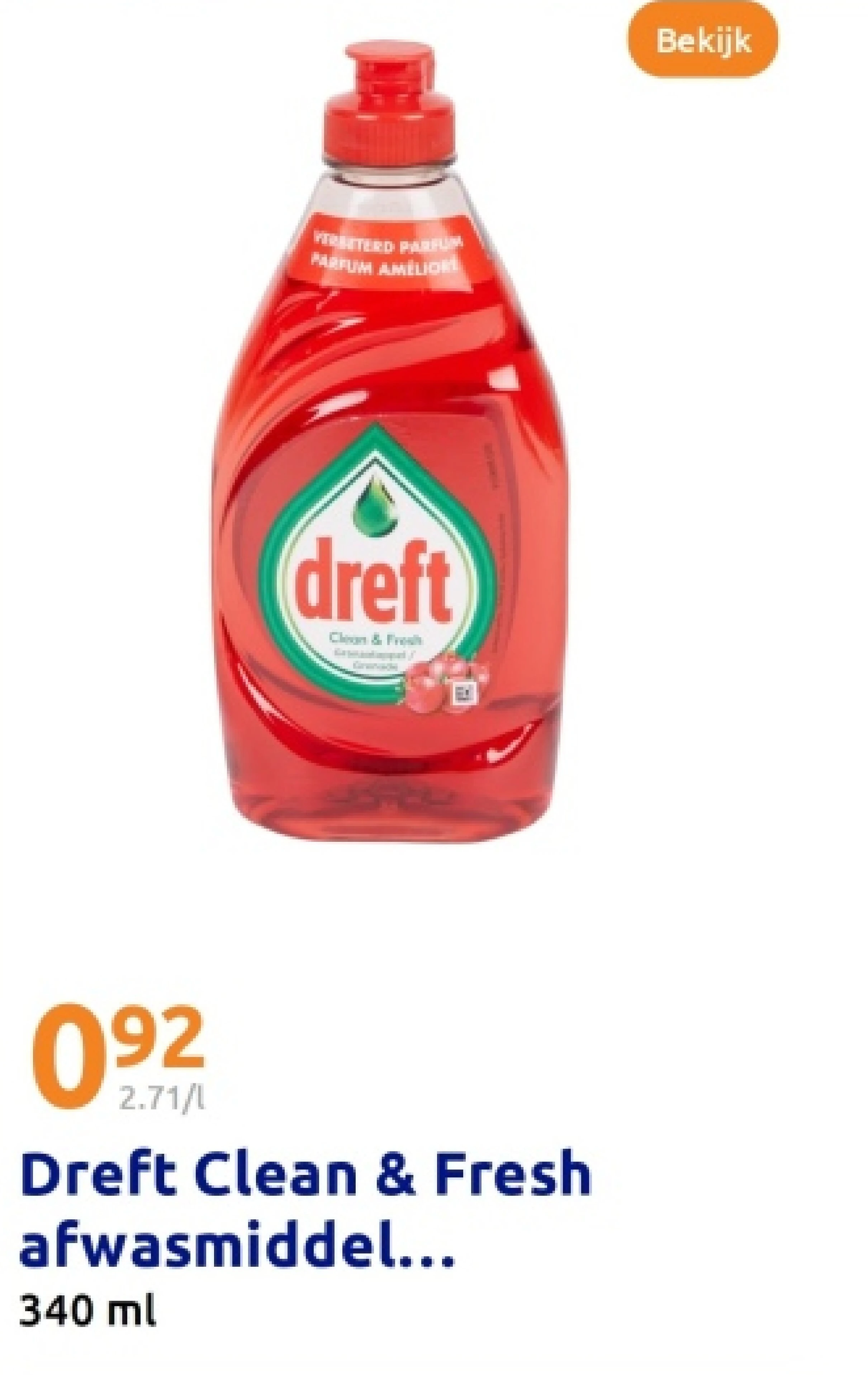 Dreft Clean & Fresh afwasmiddel Granaatappel