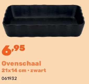 Ovenschaal 21x14 cm • zwart