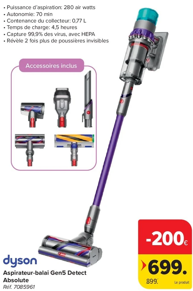 dyson Aspirateur-balai Gen5 Detect Absolute