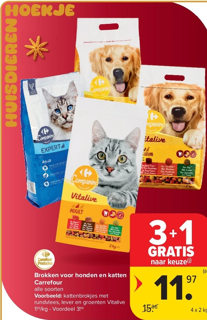 Brokken voor honden en katten Carrefour