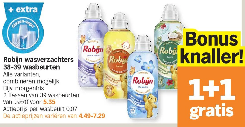 Robijn wasverzachters 38-39 wasbeurten
