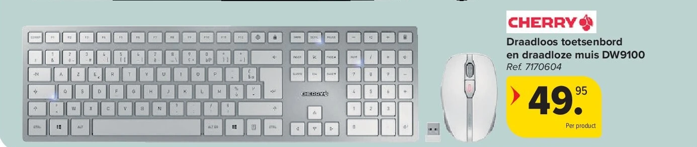 Draadloos toetsenbord en draadloze muis DW9100