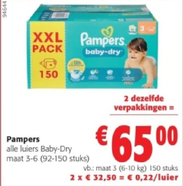 Pampers alle luiers Baby-Dry maat 3-6 (92-150 stuks)