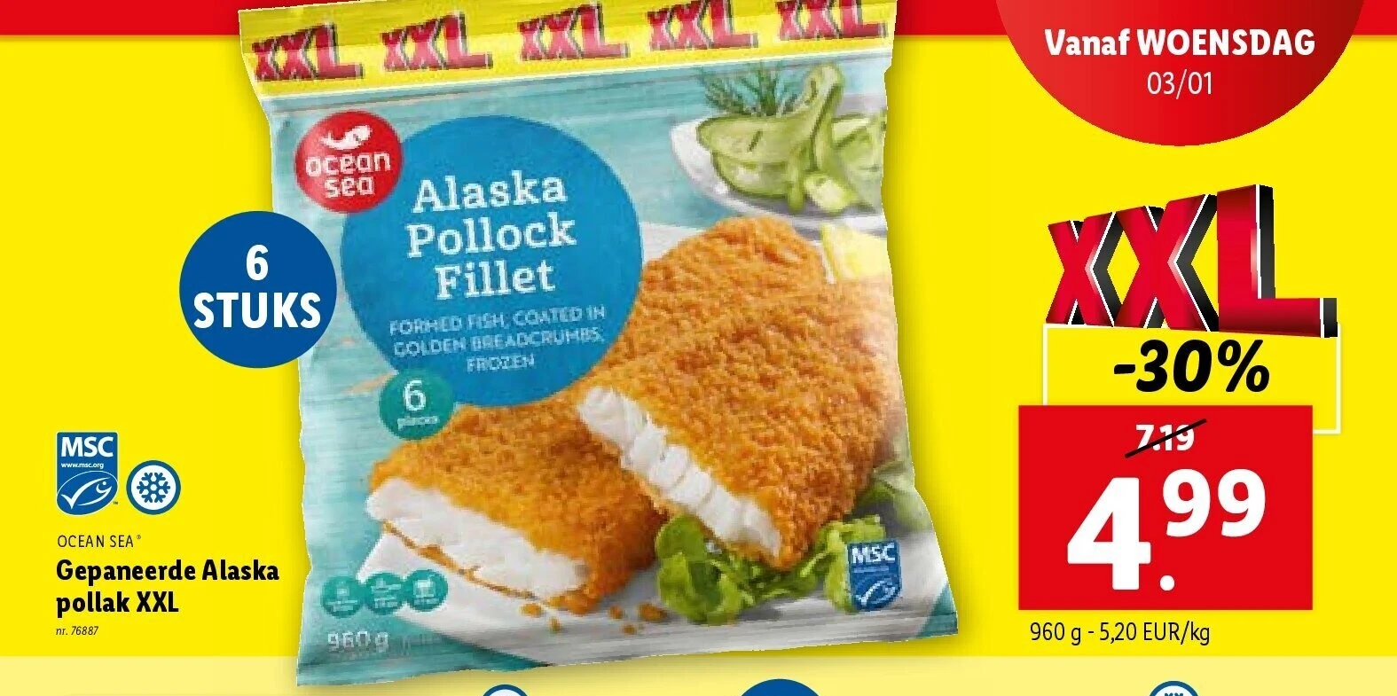 Gepaneerde Alaska pollak XXL