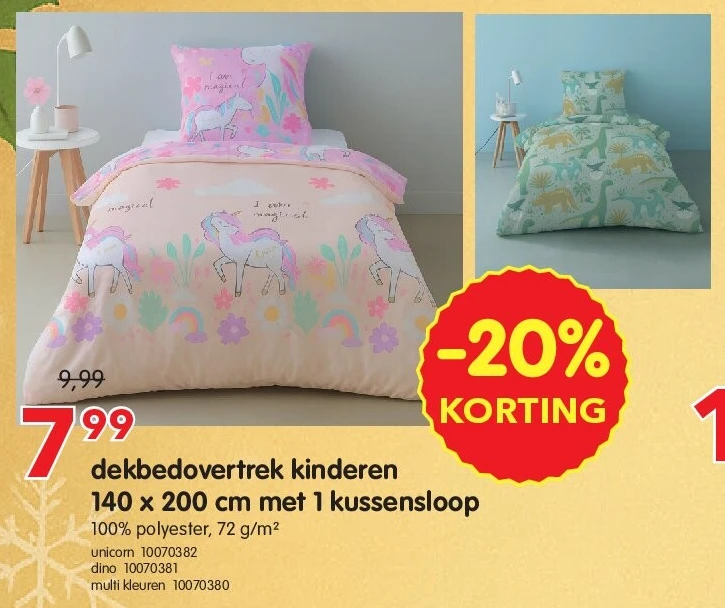 dekbedovertrek kinderen 140 x 200 cm met 1 kussensloop