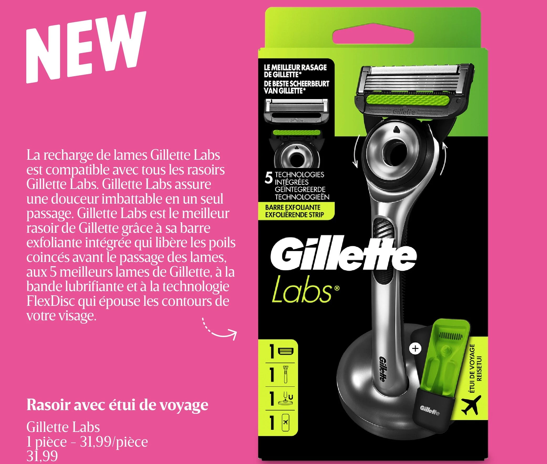 Rasoir avec étui de voyage