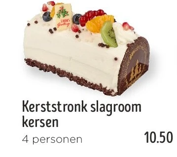 Kerststronk slagroom kersen