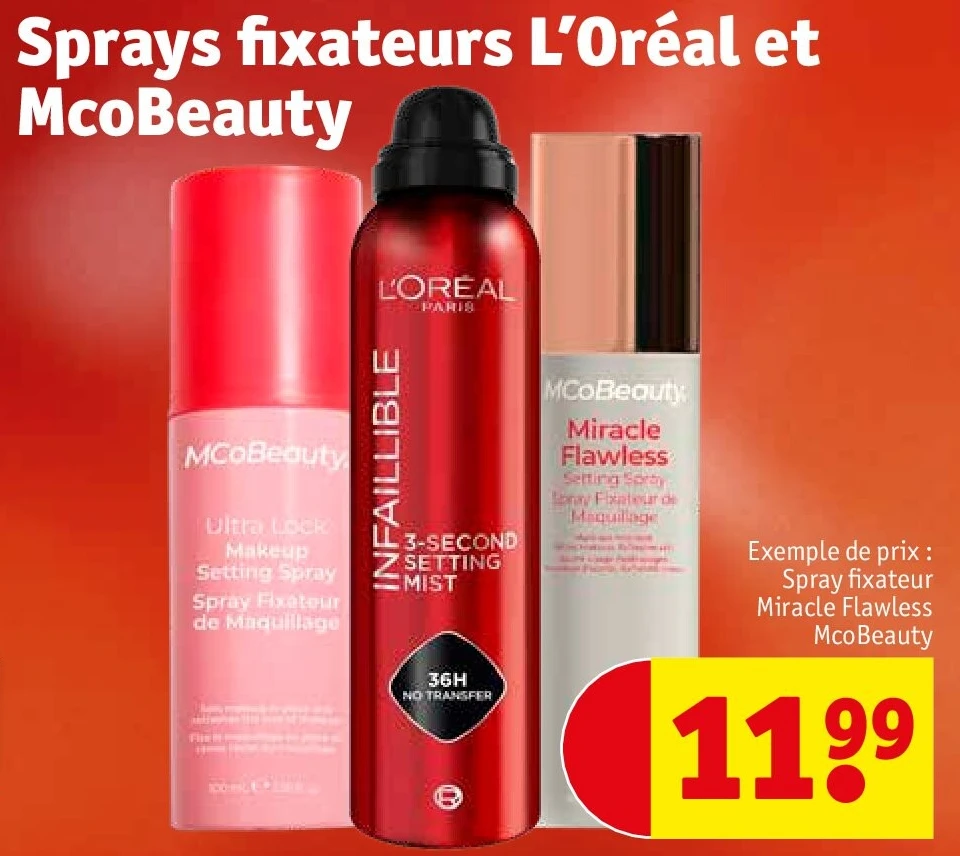 Sprays fixateurs L’Oréal et McoBeauty