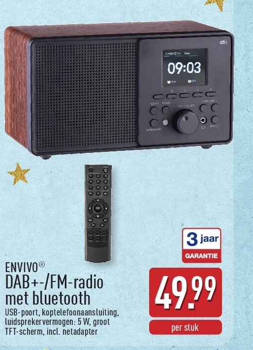 DAB+-/FM-radio met bluetooth