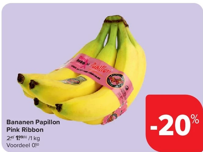 Bananen Papillon Pink Ribbon