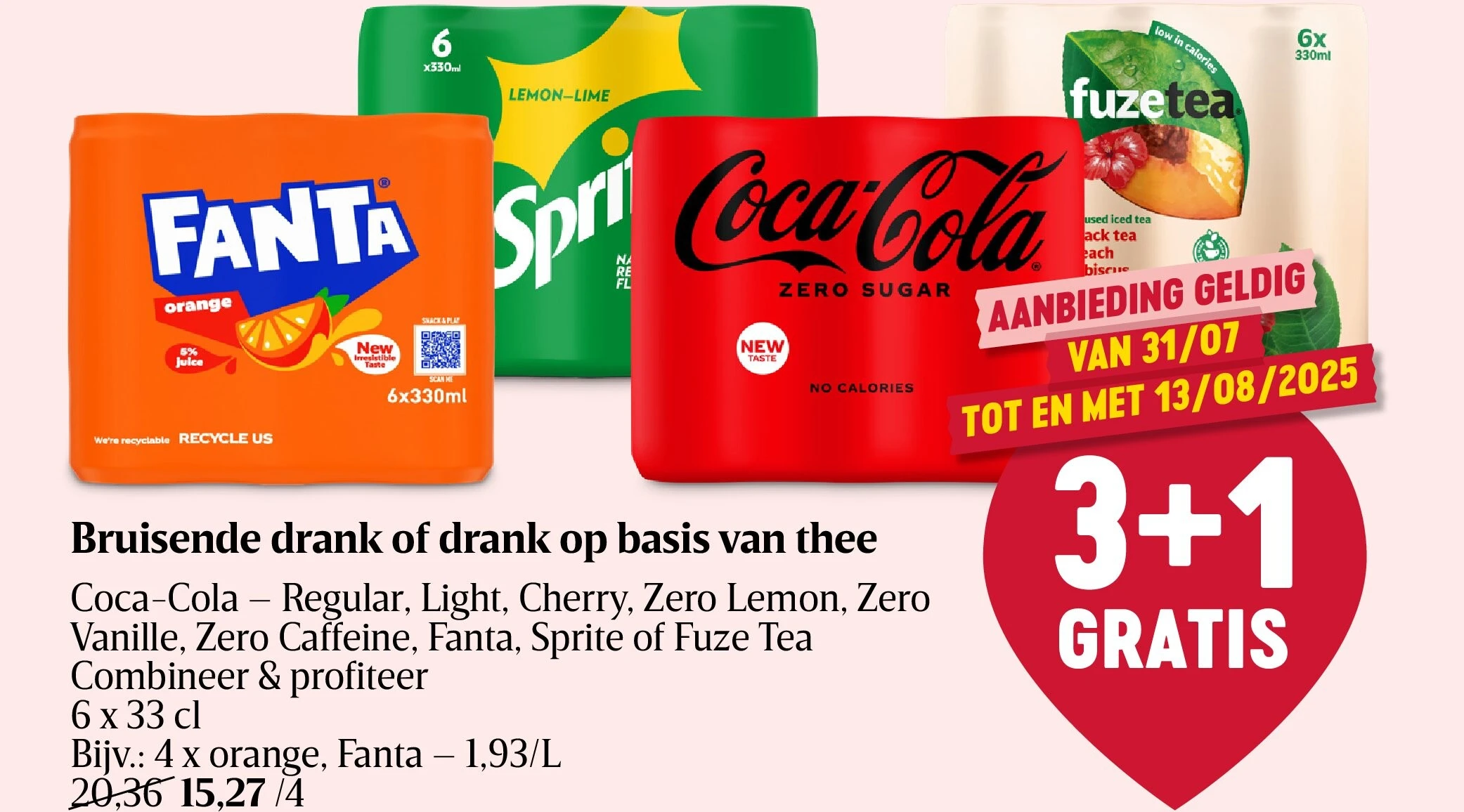 Bruisende drank of drank op basis van thee