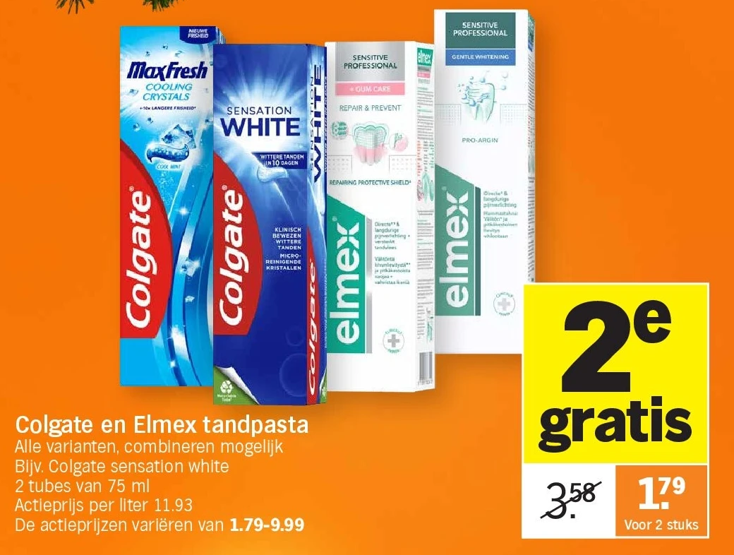Colgate en Elmex tandpasta