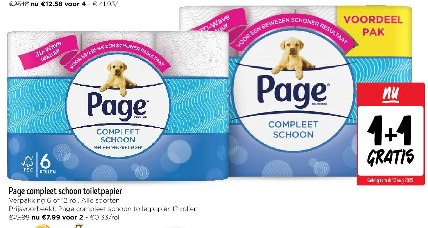 Page compleet schoon toiletpapier