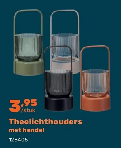 Theelichthouders met hendel
