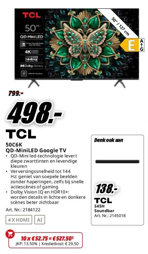 TCL 50C6K QD-MiniLED Google TV