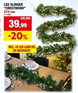 LED SLINGER "CRESTWOOD" 274 cm