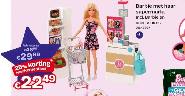 Barbie met haar supermarkt