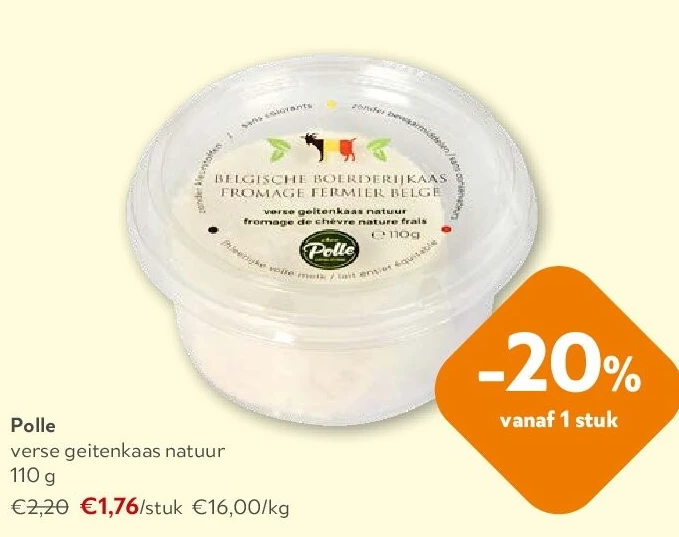 Polle verse geitenkaas natuur 110 g